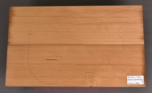 ROASTED SPRUCE guitar 2-pc body blank, 42mm