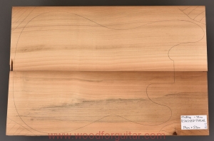 ROASTED POPLAR bass guitar body blank, 48mm, 2pcs