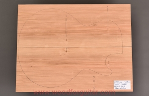 SWEET CHERRY guitar body top blank, 21 mm
