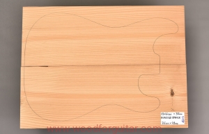 ROASTED SPRUCE guitar 2-pc body blank, 36 mm