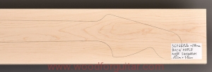 ROCK MAPLE guitar neck blank, 28 mm