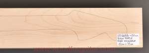 ROCK MAPLE guitar neck blank, 26 mm