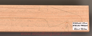 Drewno MAHOŃ na gryf gitary, 23 mm