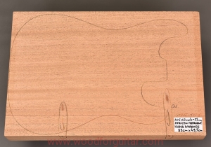 Lekki MAHOŃ na korpus gitary, 57 mm, 1-cz