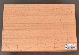 Lekki MAHOŃ na korpus gitary, 52 mm, 1-cz