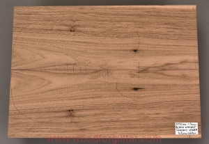 BLACK WALNUT guitar body 2-pc top blank, 4 mm