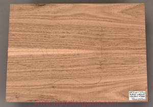 BLACK WALNUT guitar body 2-pc top blank, 3.5 mm