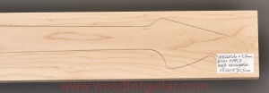 ROCK MAPLE guitar neck blank, 27 mm