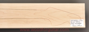 ROCK MAPLE guitar neck blank, 27 mm