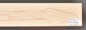 ROCK MAPLE guitar neck blank, 27 mm