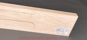 KLON CUKROWY FALISTY na gryf gitary, 27 mm