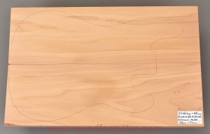 ROASTED POPLAR bass guitar 2-pc body blank, 48 mm