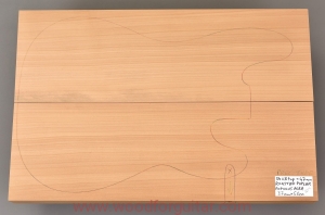 ROASTED POPLAR bass guitar 2-pc body blank, 47 mm