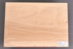 ALDER guitar 1-pc body blank, 43.5 mm