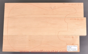 ALDER guitar 3-pc body blank, 45 mm