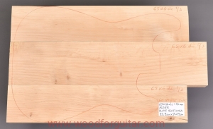 ALDER guitar 3-pc body blank, 45 mm