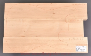 ALDER guitar 3-pc body blank, 45 mm