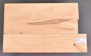 ALDER guitar 3-pc body blank, 44/45 mm