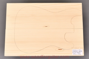 ŚWIERK na 2-cz. korpus gitary, gr. 49 mm