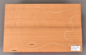 ROASTED SPRUCE guitar 2-pc body blank, 48 mm