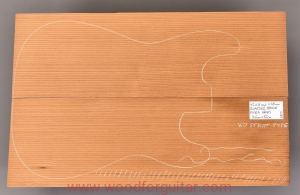 ROASTED SPRUCE guitar 2-pc body blank, 48 mm