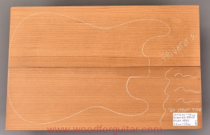 ŚWIERK PIECZONY na 2-cz. korpus gitary, gr. 49 mm