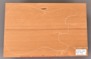 ROASTED SPRUCE guitar 2-pc body blank, 49 mm