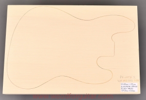 ŚWIERK na 1-cz. korpus gitary basowej, gr. 53 mm