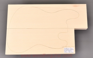 ŚWIERK na 2-cz. korpus gitary basowej, gr. 49 mm