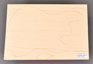 ŚWIERK na 2-cz. korpus gitary basowej, gr. 49 mm