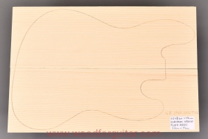 SPRUCE bass guitar 2-pc body blank, 49 mm