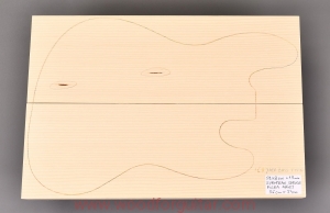 ŚWIERK na 2-cz. korpus gitary basowej, gr. 49 mm