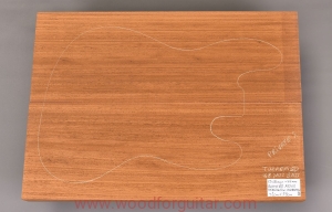 ROASTED AYOUS for 2-pc bass guitar body, 46 mm