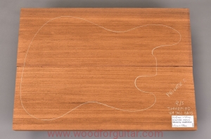 ROASTED AYOUS for 2-pc bass guitar body, 46 mm