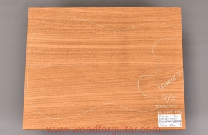ROASTED AYOUS wood for 2-pc guitar body, 47mm