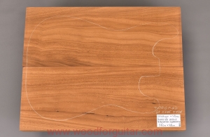 ROASTED AYOUS wood for 2-pc guitar body, 49 mm