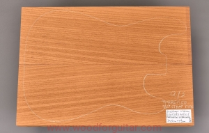ROASTED AYOUS wood for 2-pc guitar body, 46 mm
