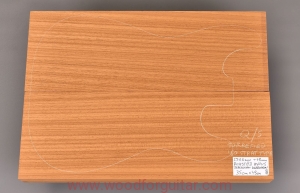 ROASTED AYOUS wood for 2-pc guitar body, 46 mm