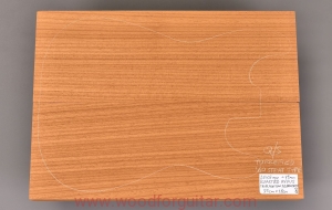 ROASTED AYOUS wood for 2-pc guitar body, 49 mm